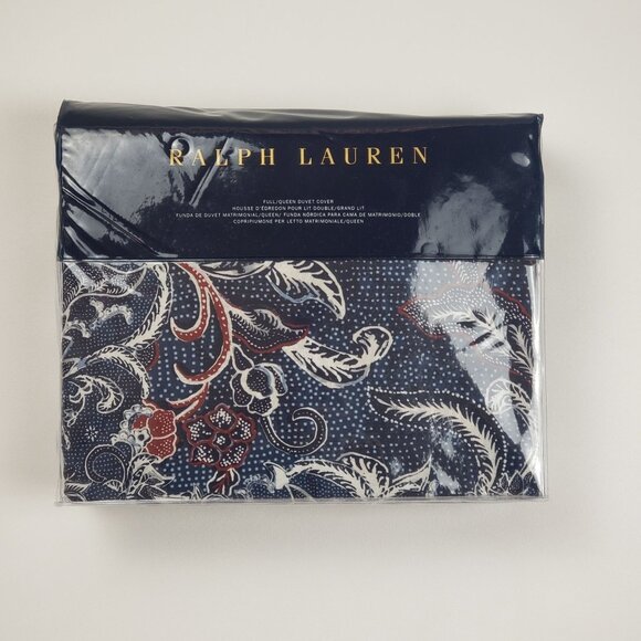 Ralph Lauren Home Mirabelle Full/Queen Duvet Cover in Indigo Blue, 92" W x 96" L - Picture 5 of 16